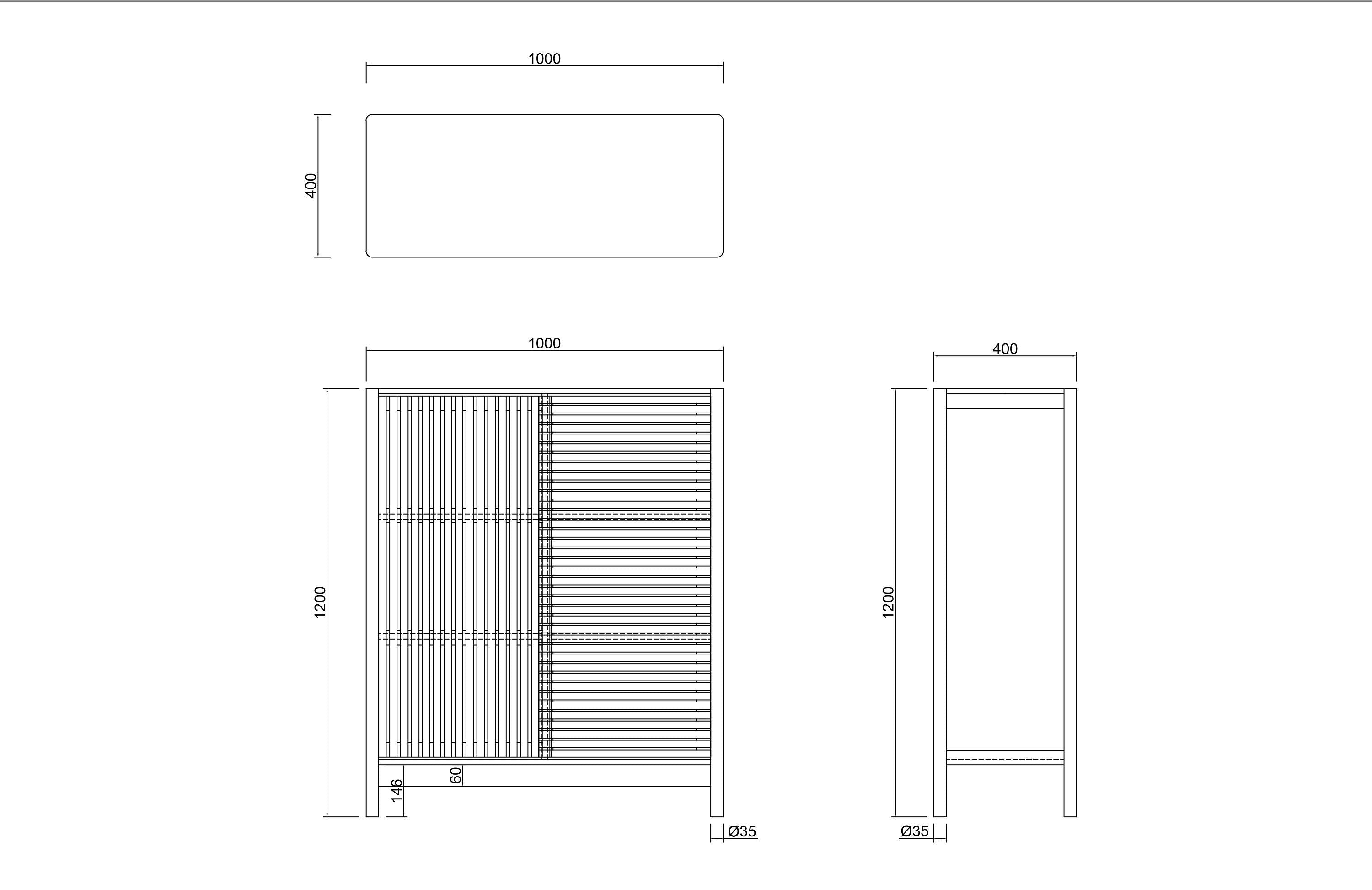 FRANCOISE Kommode - Esche / B: 100.0 cm x T: 40.0 cm x H: 120.0 cm