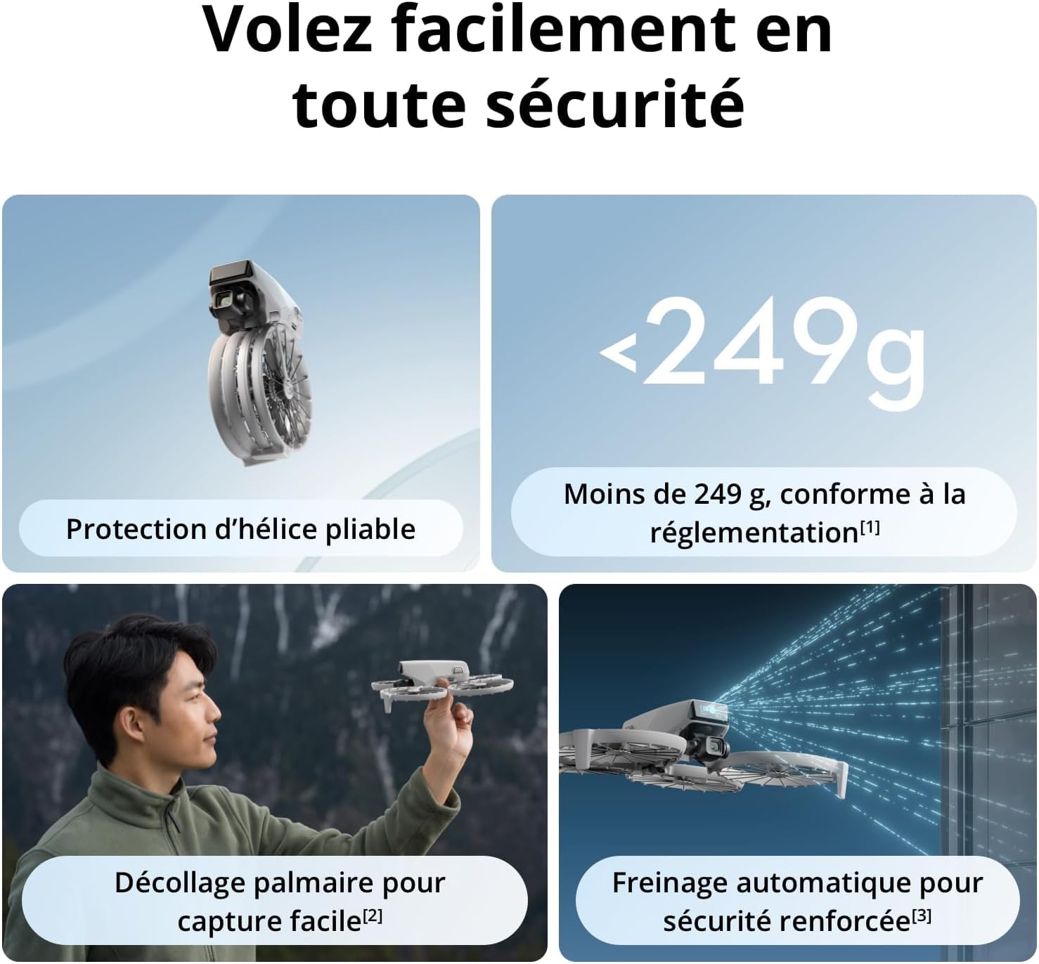 DJI Flip (radiocommande RC 2 avec écran), Drone Caméra 4K UHD Follow Me pour Adultes, < 249 g, Nacelle à 3 Axes, Transmission vidéo sur 13 km, Décollage palmaire, Temps de vol de 31 Min