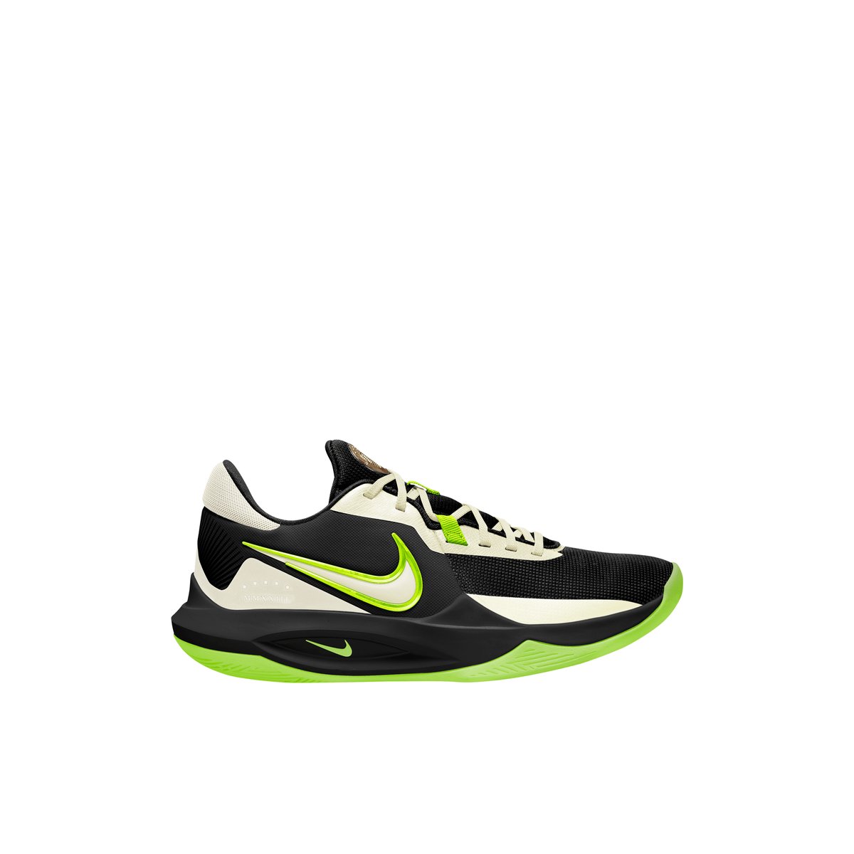 NIKE-Prcision_6-m-Basket de basketball - Talon plat - Autre Noir Toile Filet pailleté