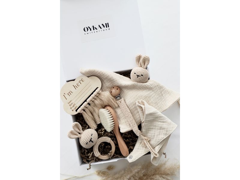 Oykami Geschenkset Salzburg Bunny Beige Geschenkbox zur Geburt
