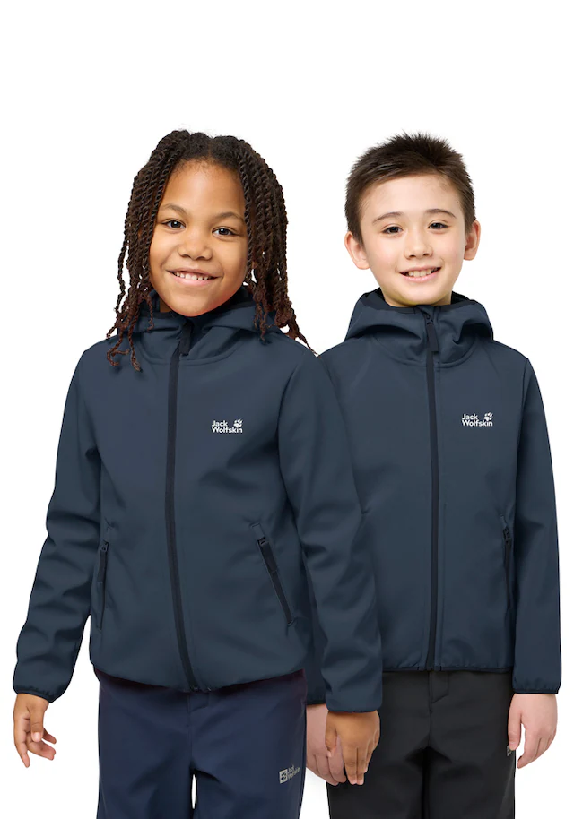 Jack Wolfskin Softshelljacke »FOURWINDS JACKET KIDS« mit Kapuze