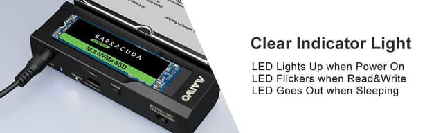 Maiwo USB-C adapter til NVMe/SATA M.2 SSD og 2.5