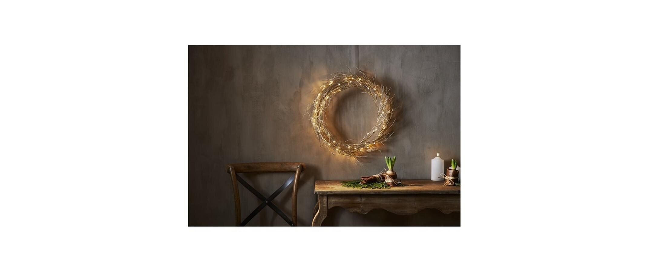 LED-Weihnachtskranz Fizzy 50 LED, 45 cm, indoorFestlicher Leuchtkranz mit 2 Reihen