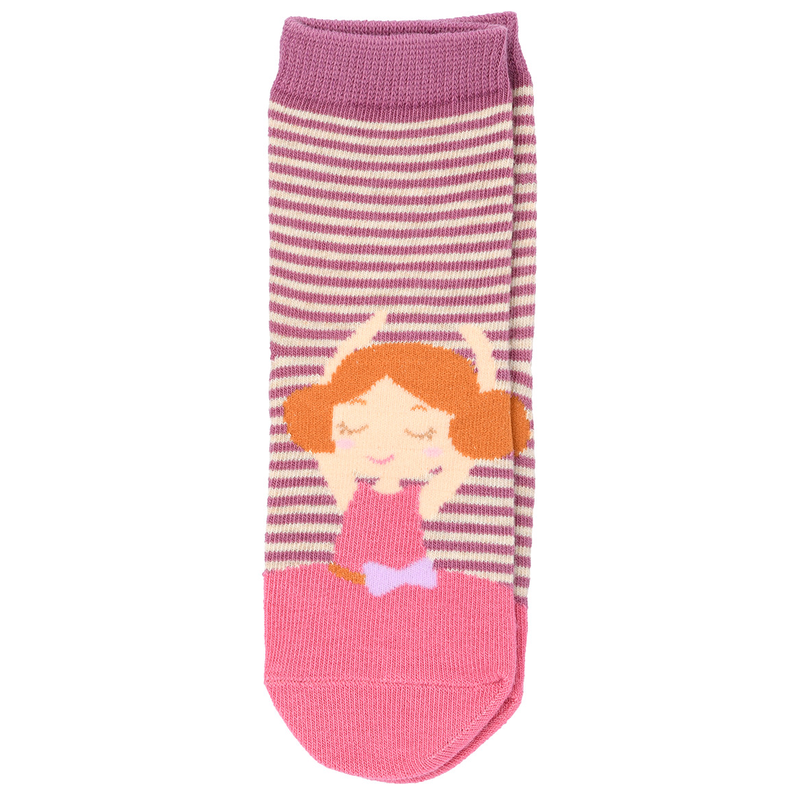 Topolino 5 Paar Mädchen Socken mit Ballerinas dunkelrosa / rosa / cremeweiss