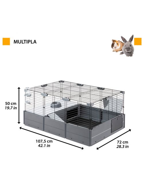 Ferplast Multipla - Dierenverblijf - 107.5x72x50 cm Grijs
