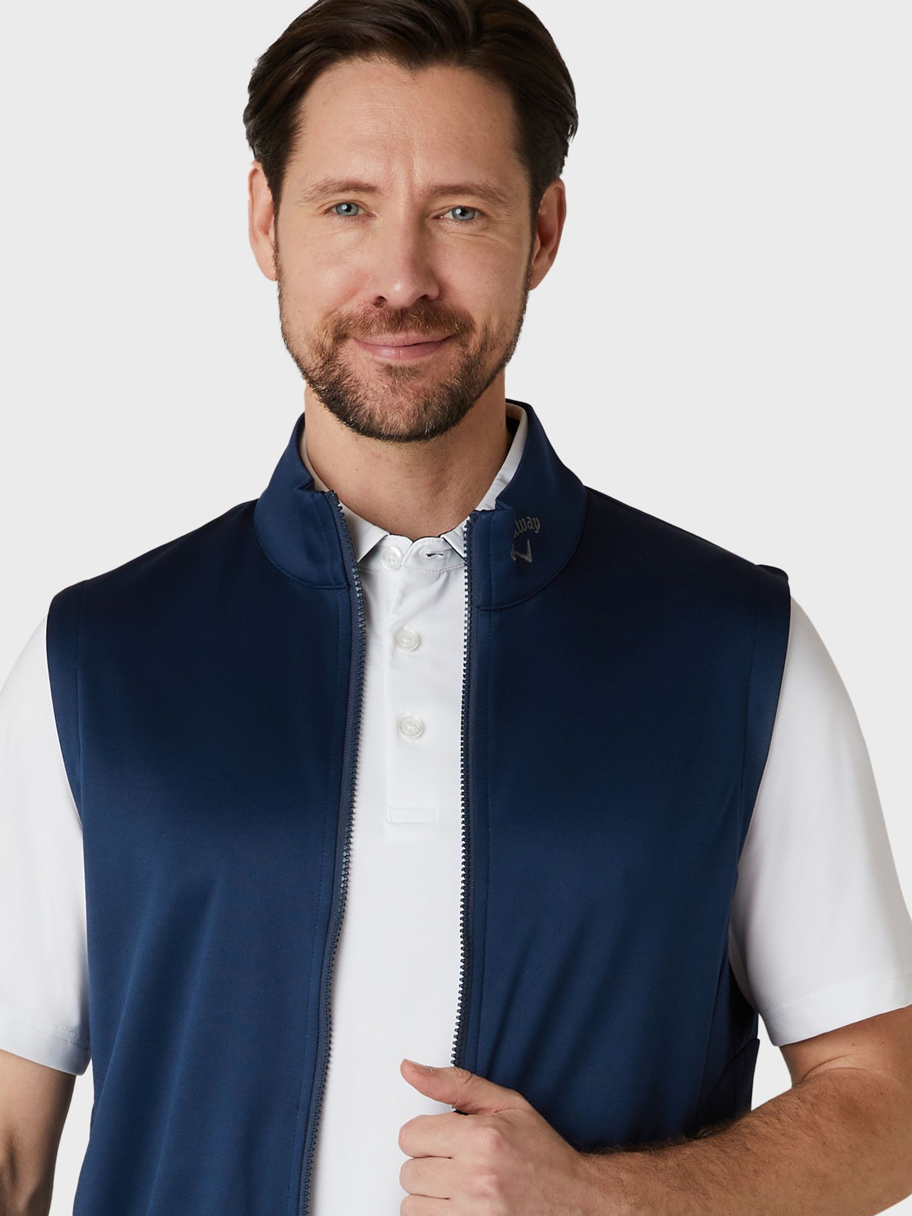 Callaway Apparel blauw hemd met volledige rits