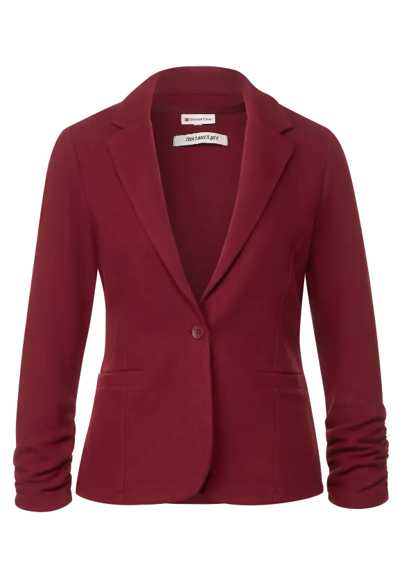 Basic Blazer mit Raffungen - rich brown