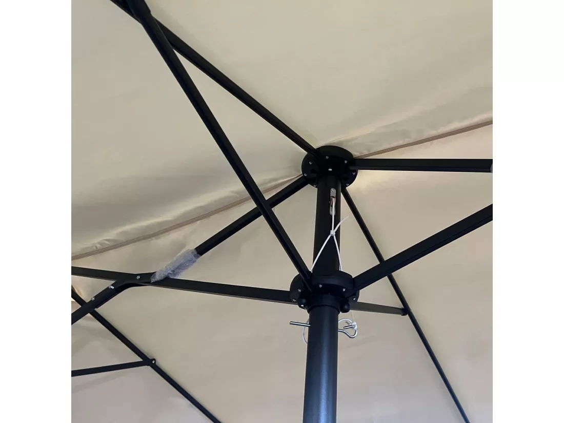 Parasol double de jardin TILIA en beige, Poids 12,3 kg Dimensions L460 x l270 x H245 cm