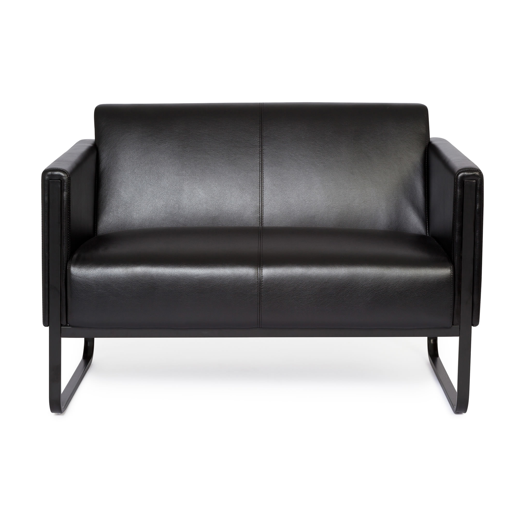 Lounge Sofa BALI BLACK Kunstleder mit Armlehnen hjh OFFICE