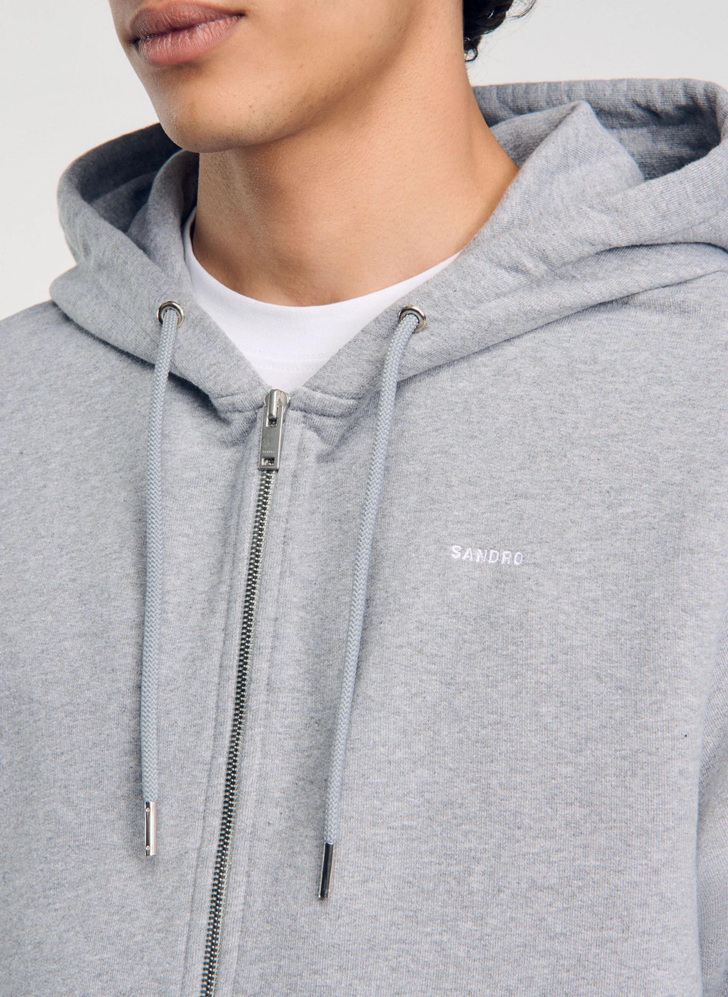 Sweat à capuche en coton mélangé | Gris