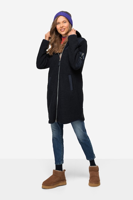 Hoodie-Jacke, Teddyfleece, Kapuze, Langarm, OEKO-TEX