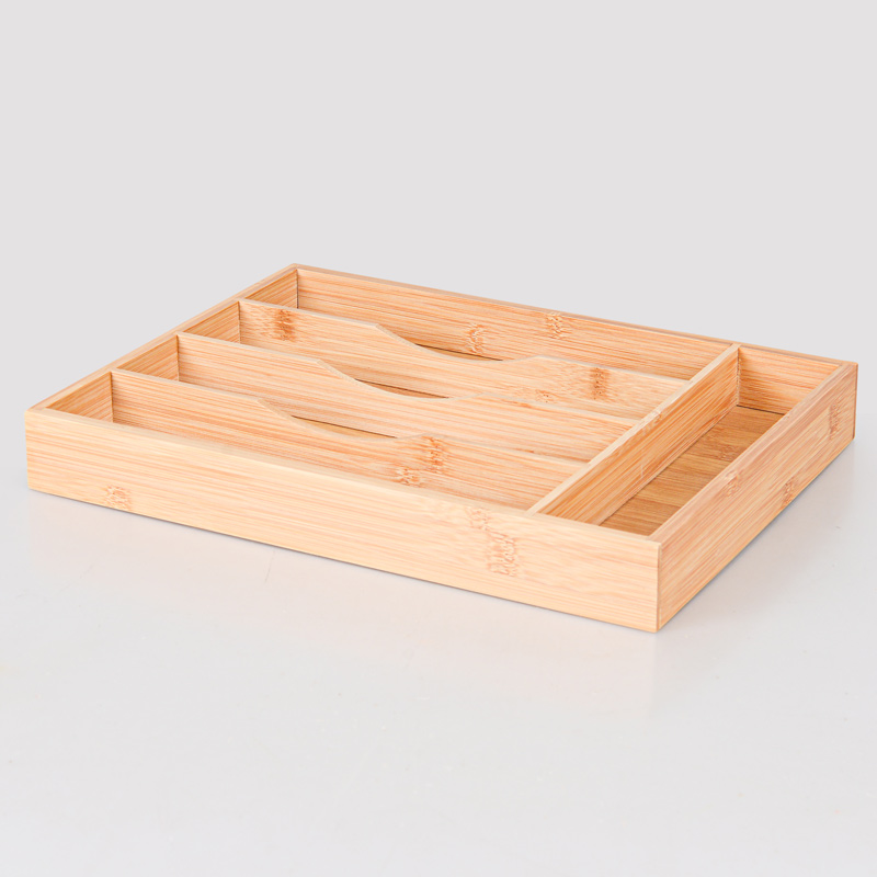 Plateau range-couverts en bambou