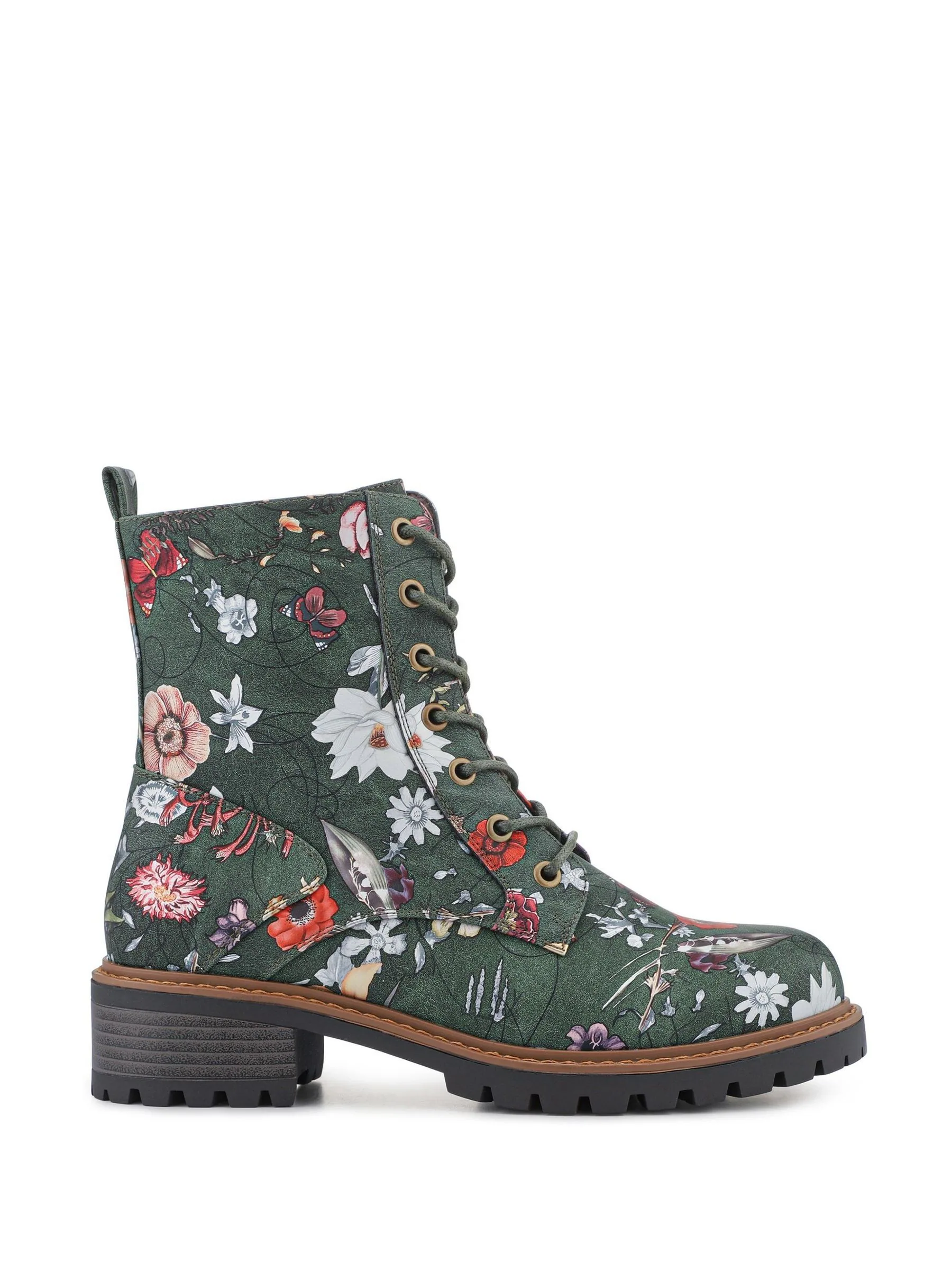 Groen - Pavers Wide Fit Lace-Up Ankle Boots