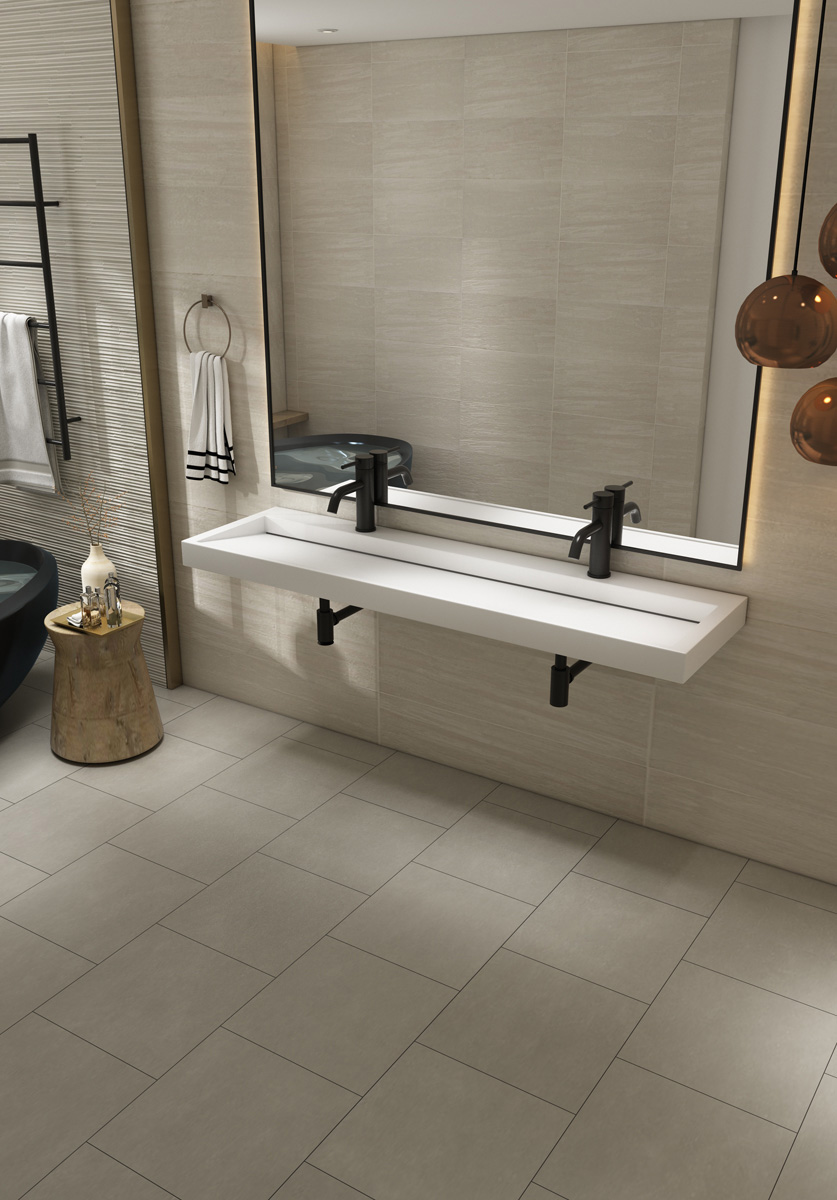 Saniclear Hoya solid surface wastafel 160x45,5cm met 2 kraangaten mat wit