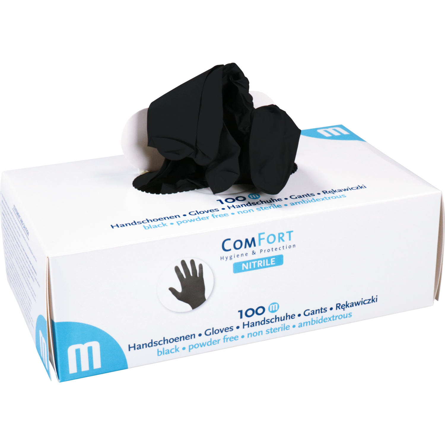 ComFort Handschoen, Nitril, ongepoederd, M, 4gr, zwart