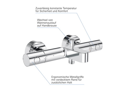 GROHE badkraan met thermostaat GROHTHERM 800 COSMOPOLITAN chroom 34766000