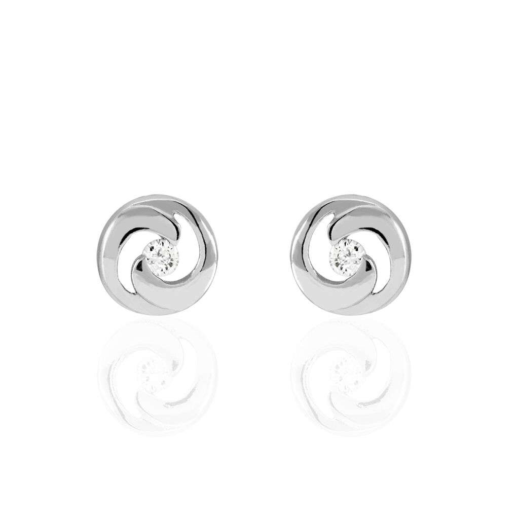 Boucles D'oreilles Puces Anne-andree Argent Blanc Oxyde De Zirconium