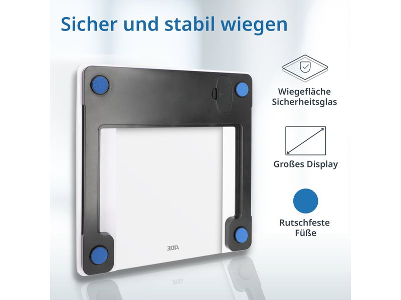 ADE Körperanalysewaage Ines Weiss Digitale Körperfettwaage bis 200 kg