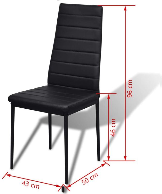 Poco - Eethoek - Zwart - 5-delig - Tafel met 4 Stoelen - Kunstleer