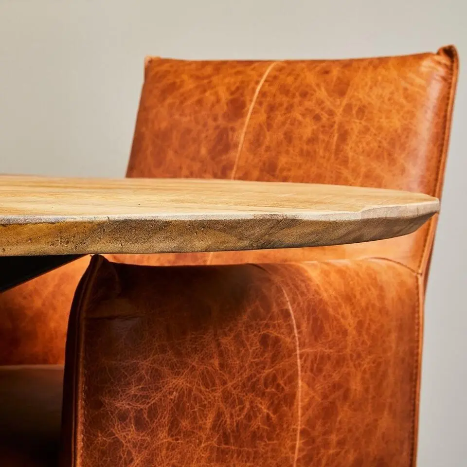 Eettafel Rond Naturel Hout - 140x140x77cm - Arlington