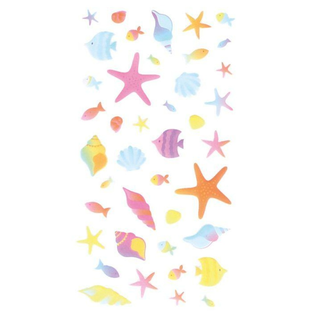 Stickers 3d puffies sirènes et coquillages