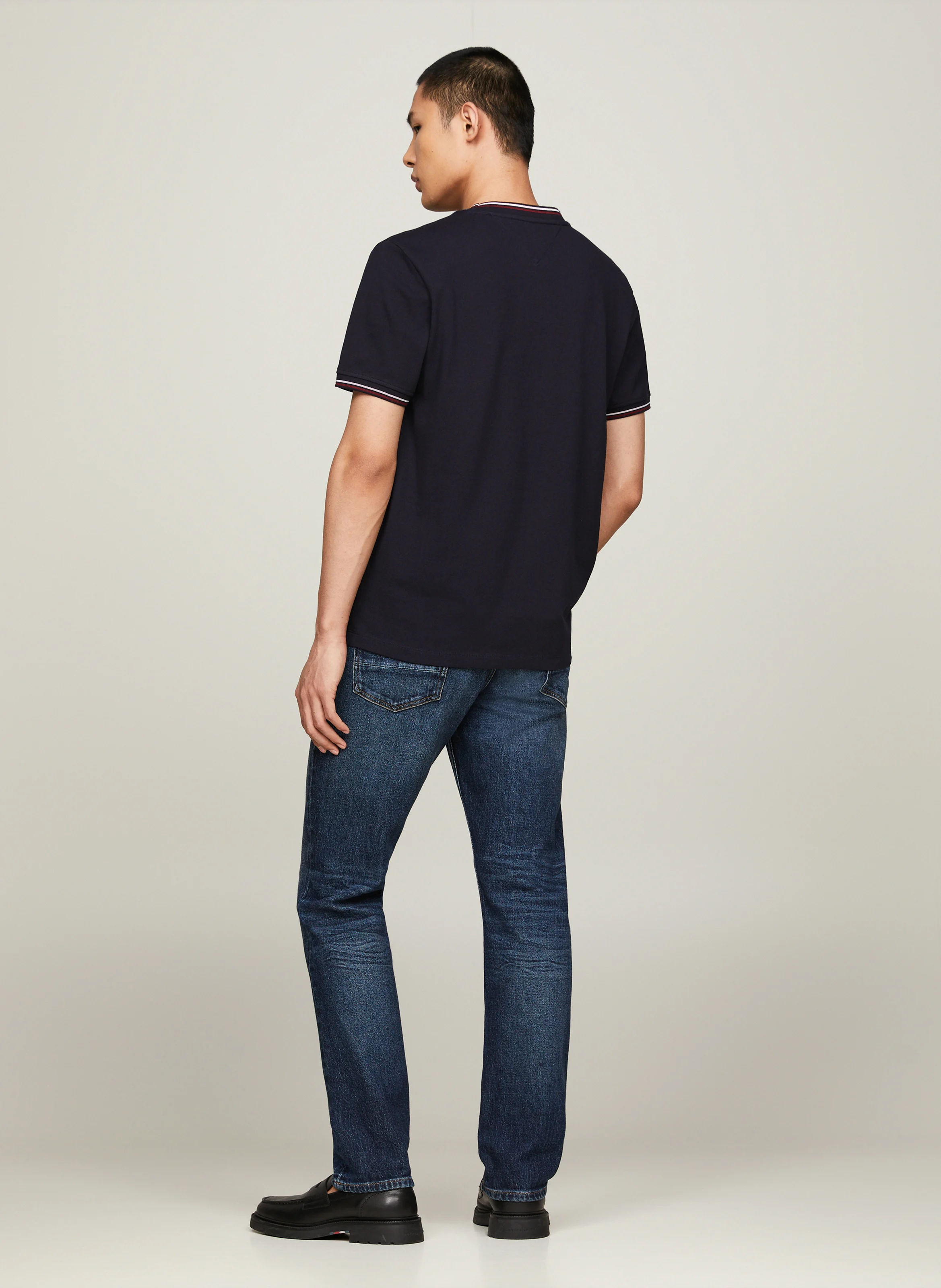 Tee-shirt col rond en coton organique | Bleu