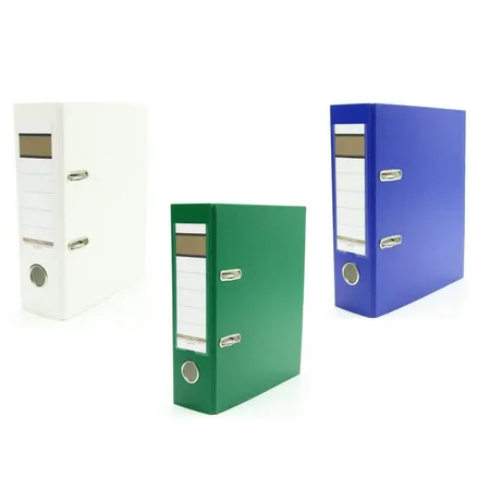 Livepac Office Ordner DIN A5, quer, 75 mm breit, 3 Stück je 1x in blau, grün und weiß