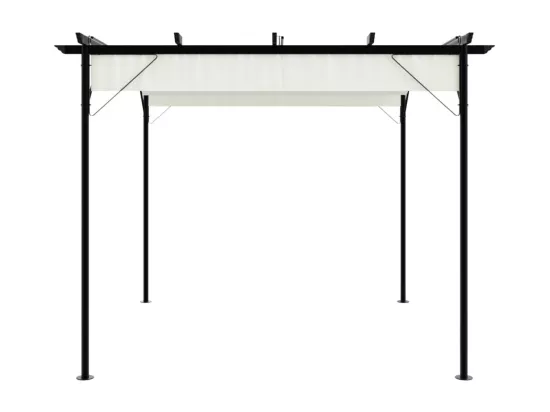 Pergola avec toit rétractable Blanc crème 3 x 3 m Acier