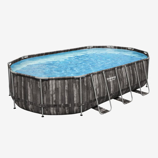 Piscina tubular oval Bestway Power Steel 610x366x122 cm + Bomba de filtro