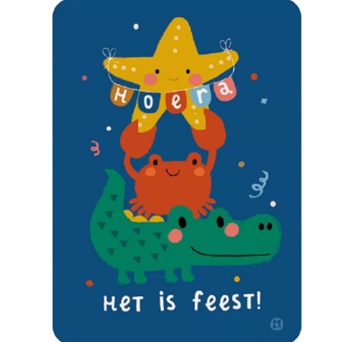 By bora verjaardagskaart zee - waterdieren