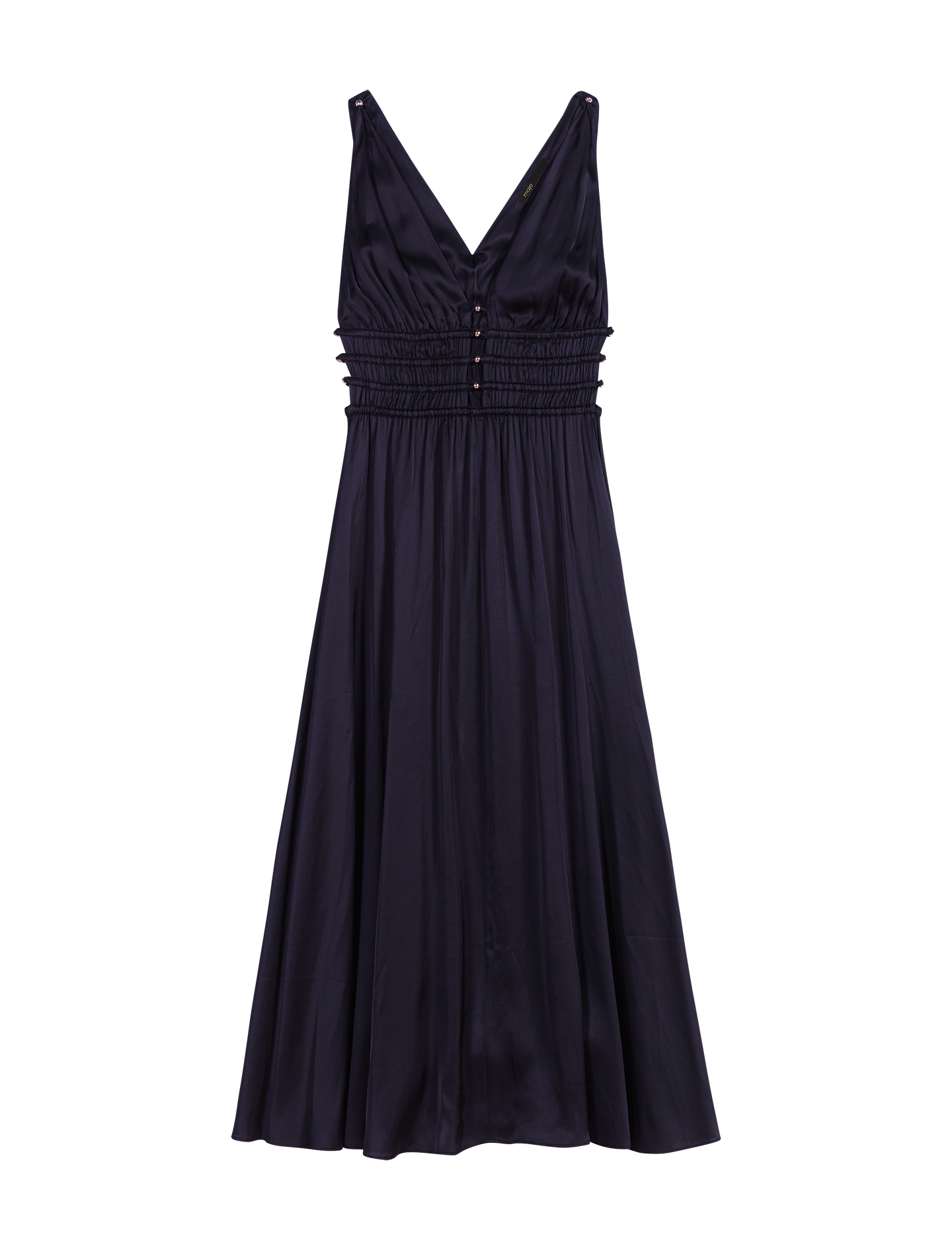 Robe longue col V| Noir