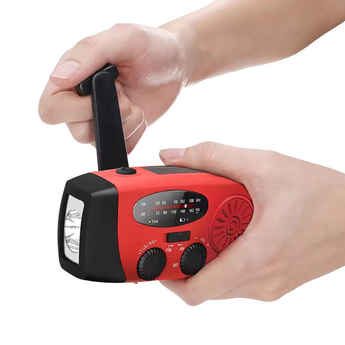 Nødradio m/lygte og powerbank