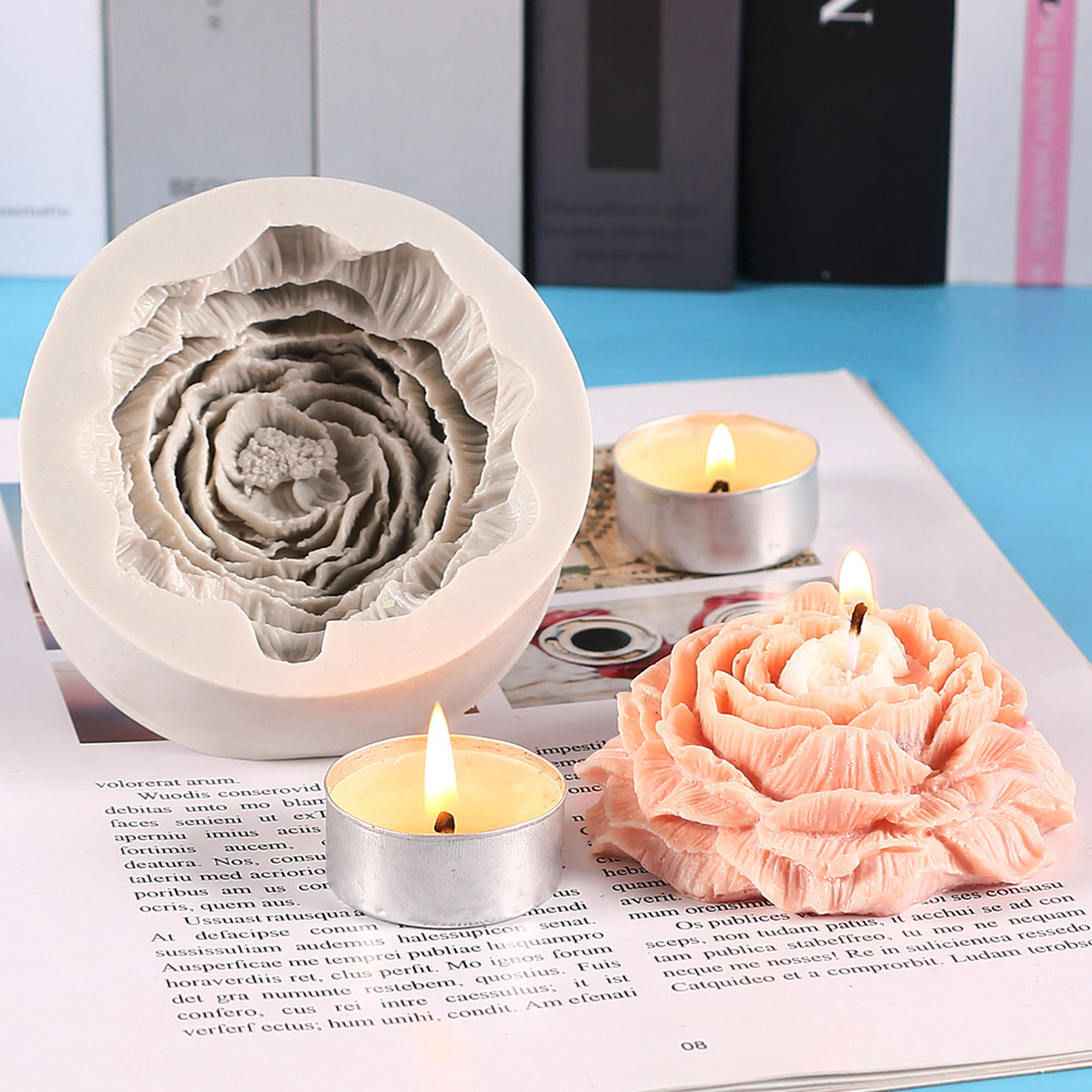 (Ø90mm) Silikon Blumen Form DIY Wachs Kerzen Giessen - Pfingstrose