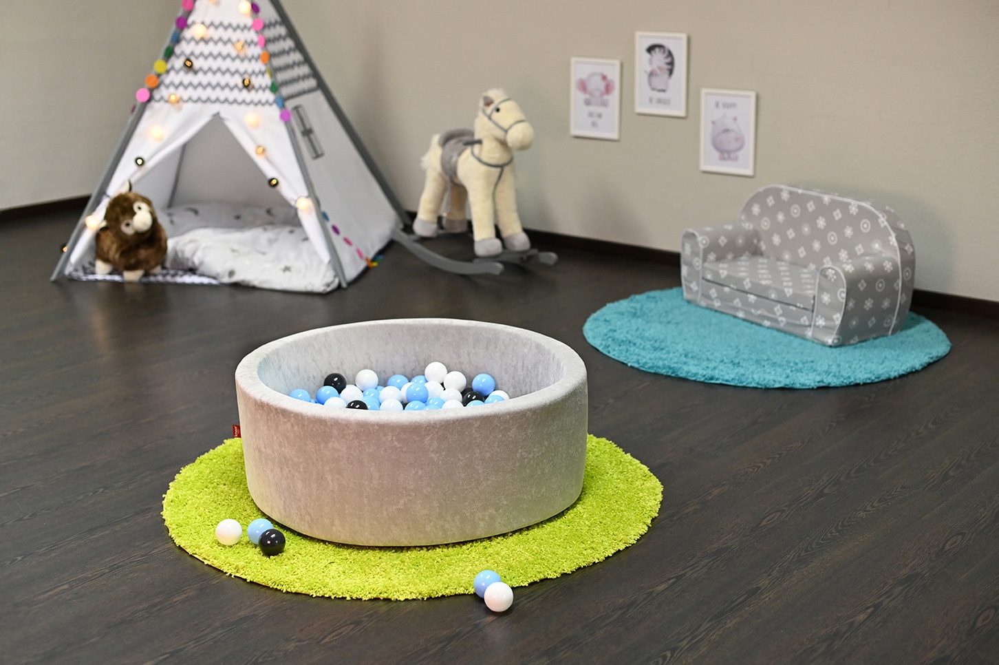 Knorrtoys® Bällebad »Soft, Grey« mit 300 Bällen  creme/Grey/lightBlue; Made in Europe