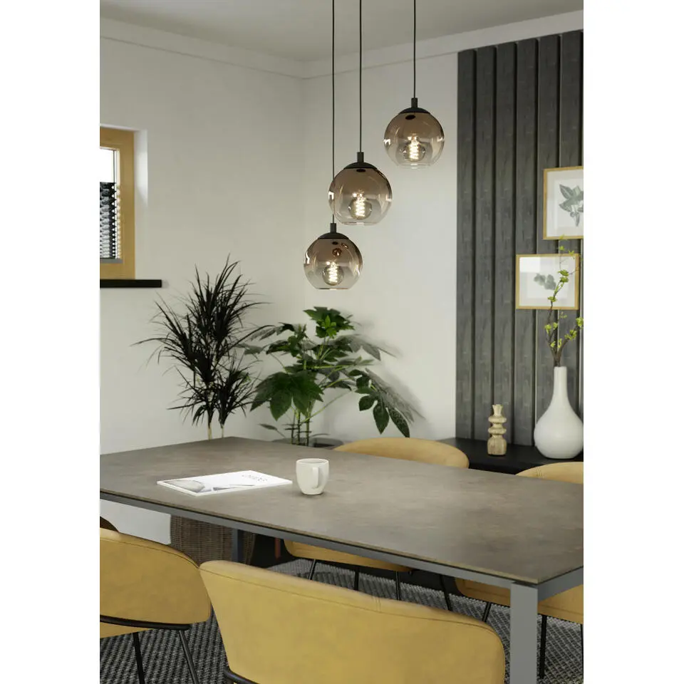 EGLO Ariscani 1 Hanglamp - E27 - Ø 42,5cm-Koperglas - Zwart