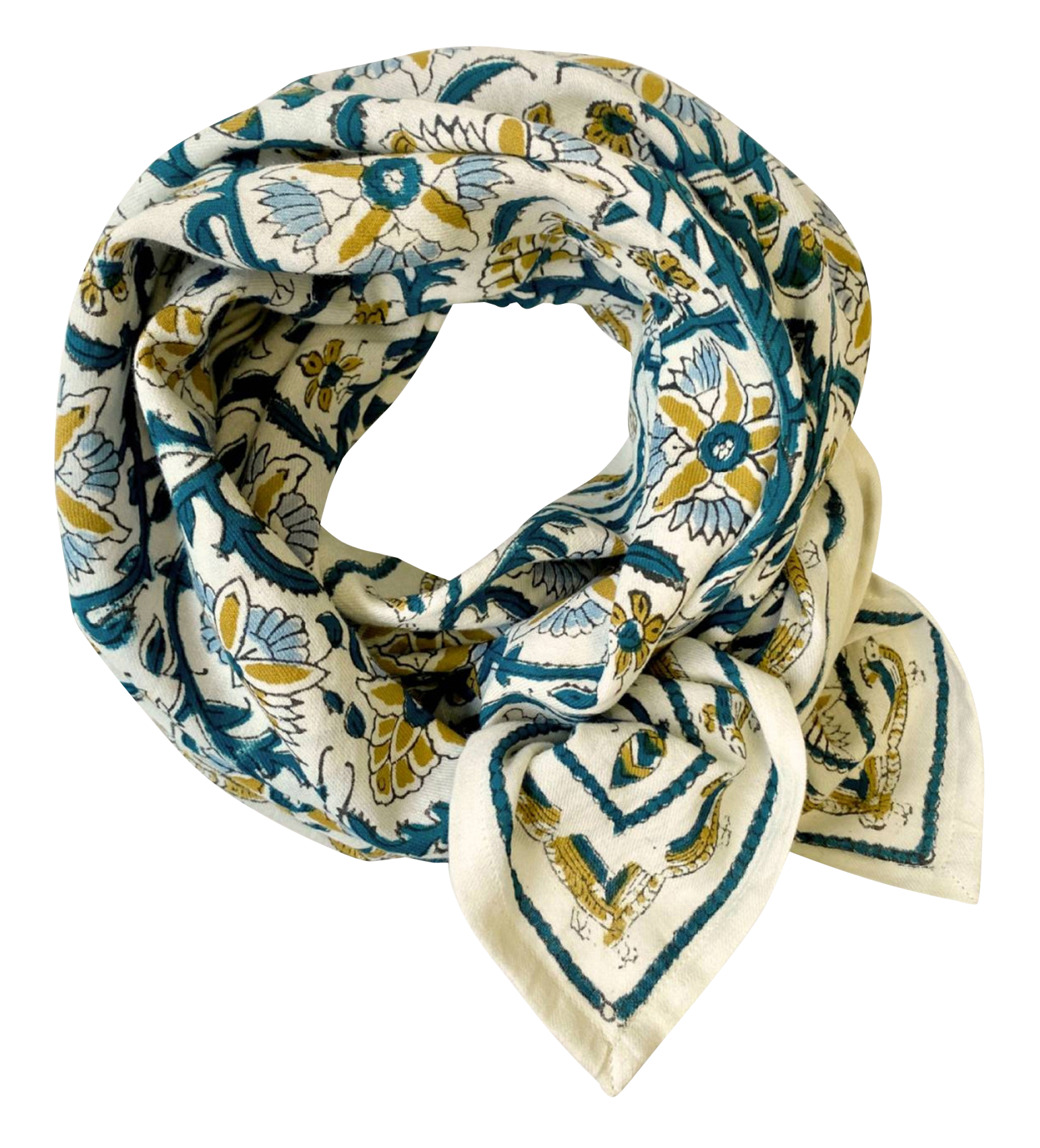 LATIKA - Foulard en coton imprimé | Beige
