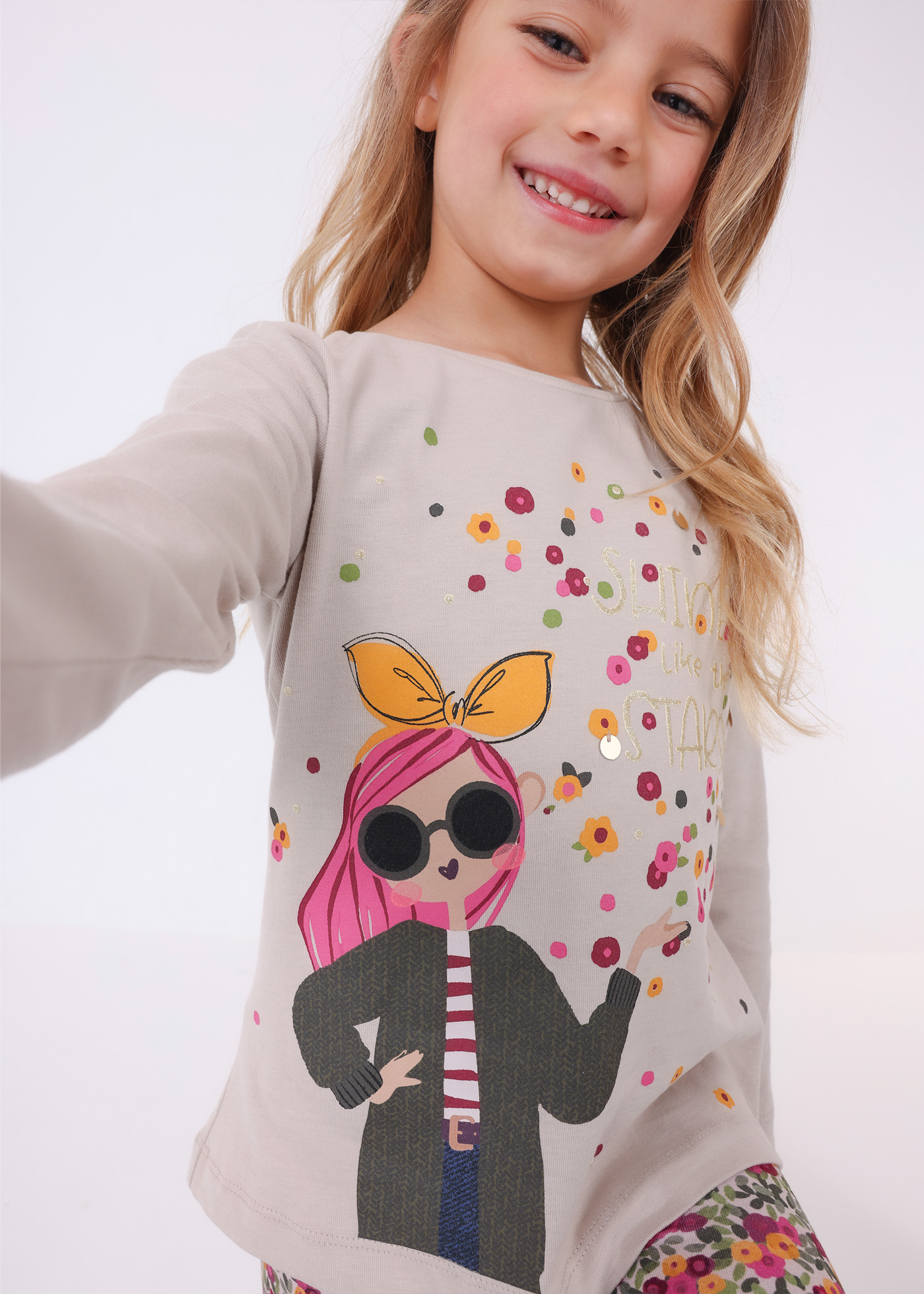 Conjunto de algodão de alta qualidade com duas peças para meninas.