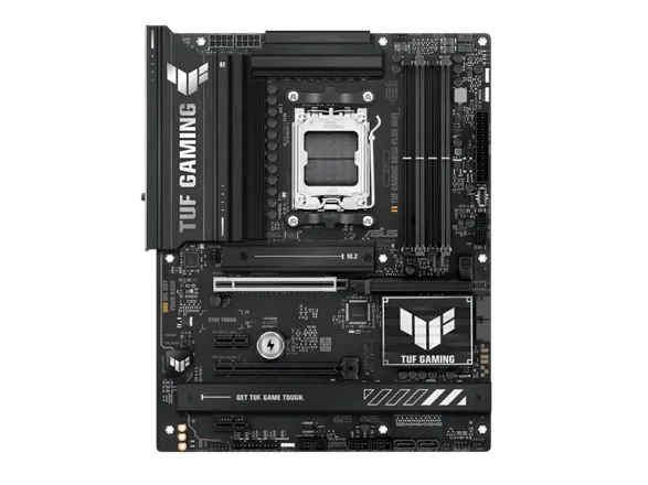 ASUS TUF GAMING B850-PLUS WIFI - Bundkort - ATX - Socket AM5 - AMD B850 Chipset - USB-C 3.2 Gen 2x2, USB-C 3.2 Gen2, USB 3.2 Gen 2, USB 3.2 Gen 1 - 2.5 Gigabit LAN, Wi-Fi 7, Bluetooth - onboard grafik (CPU påkrævet) - HD Audio (8-kanaler)