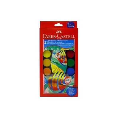 Faber-Castell - 21 pastilles de gouache de couleur + 1 pinceau