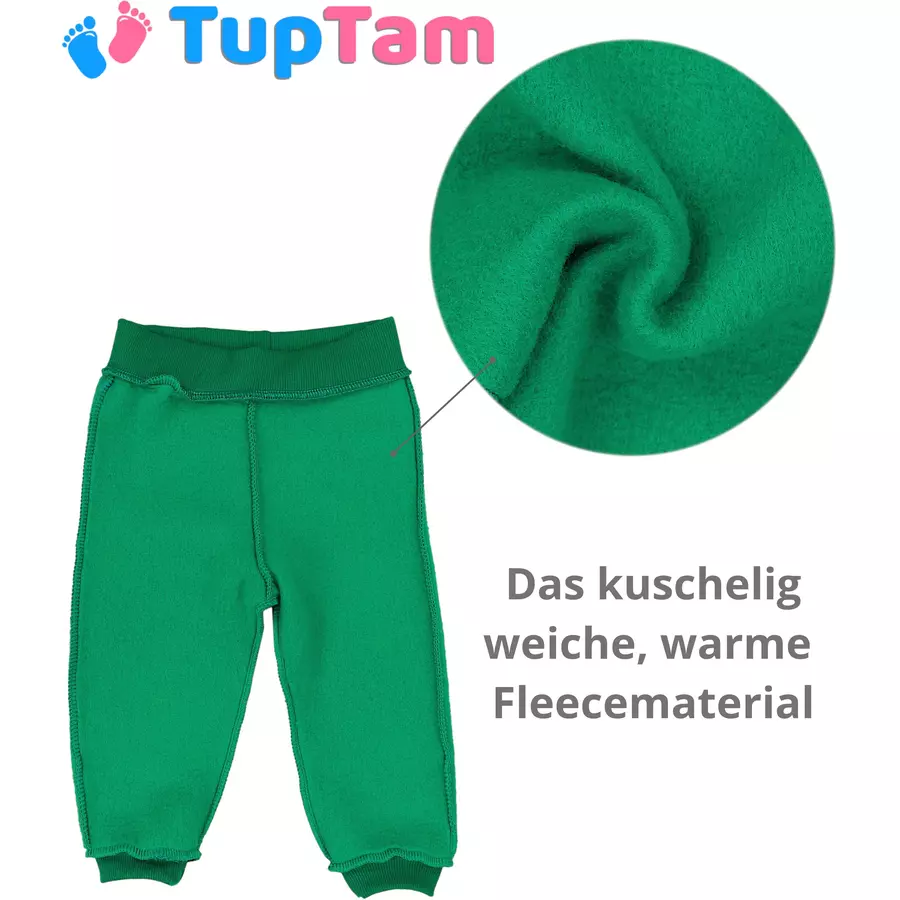 TupTam Baby Jungen Hosen Fleece Angeraut Winter 2er Pack blaugrün