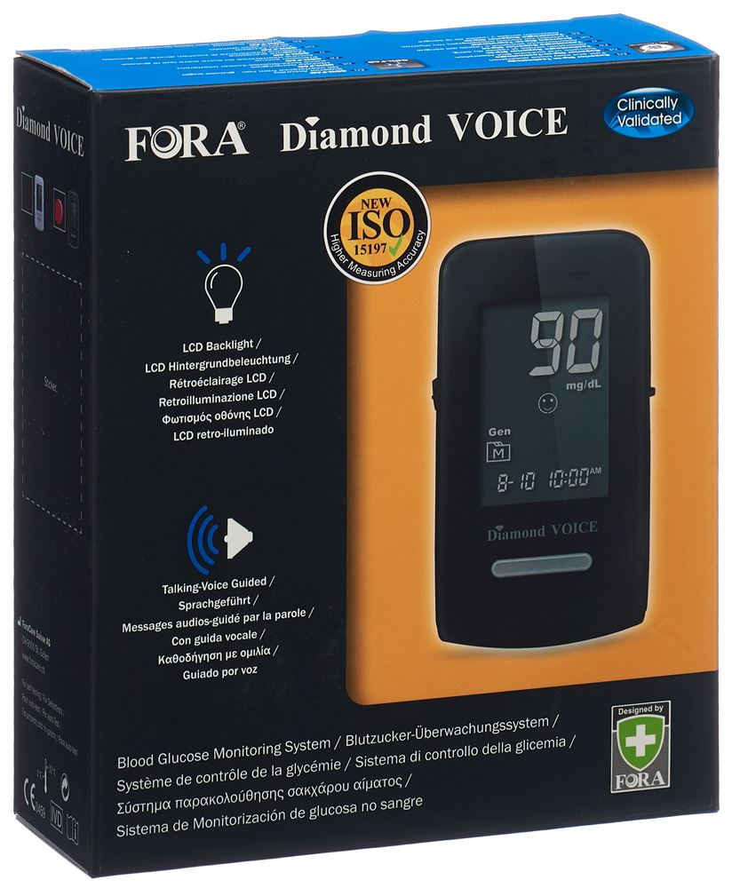 FORA Diamond VOICE mit Sprachführung FR/EN mmol/L 1 Stk