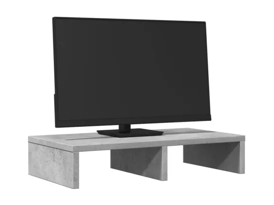 Support de moniteur gris béton 50x27x10 cm bois d'ingénierie