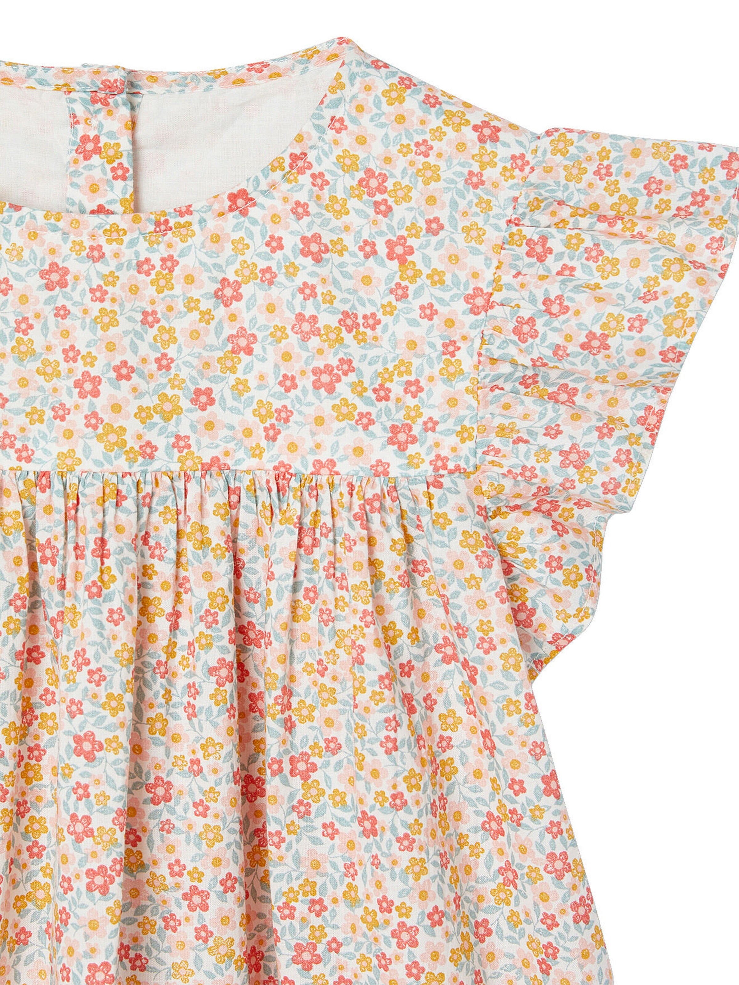 Vertbaudet Kurzärmeliges Mädchen Sommerkleid vanille