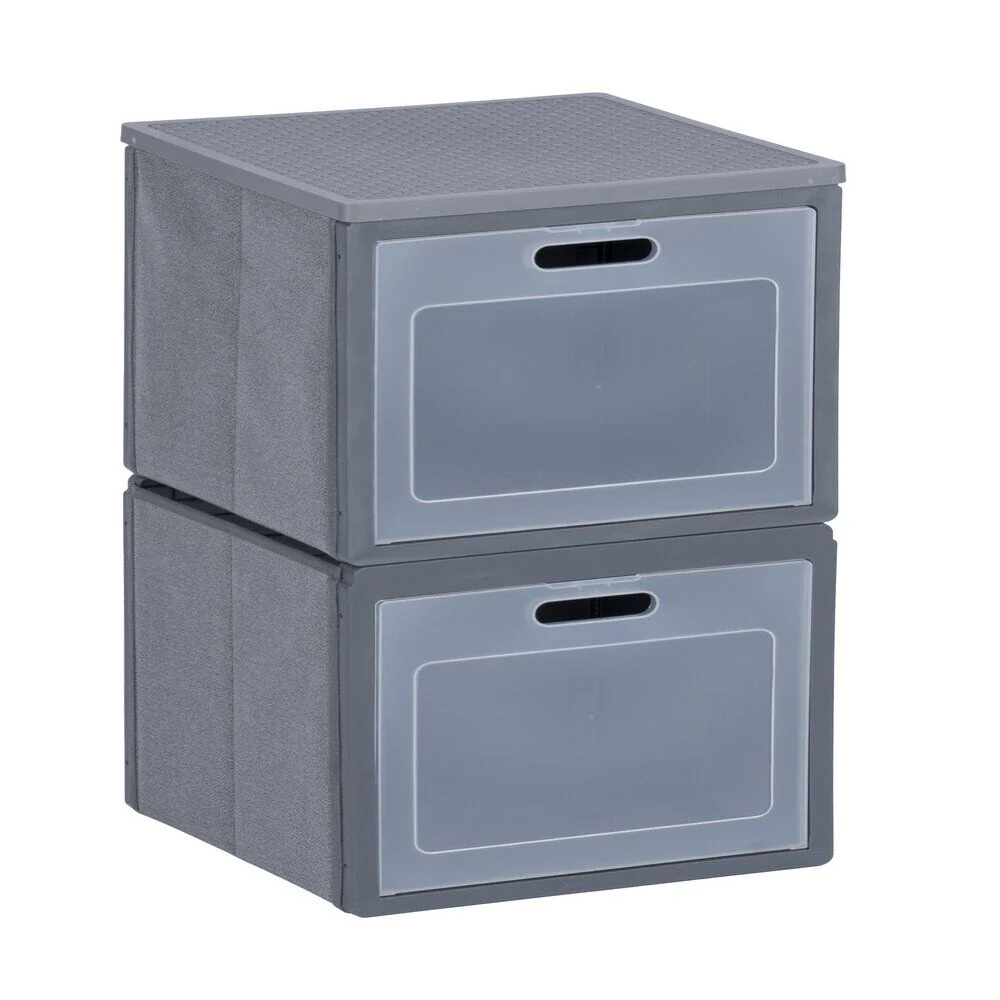 Ensemble Box Cube 2 cases pliables 30x30x60cm