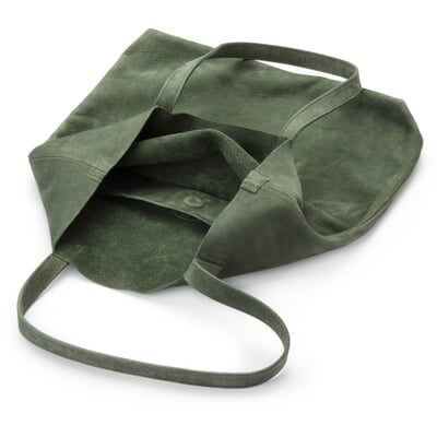 Damen-Totebag Leder, Oliv