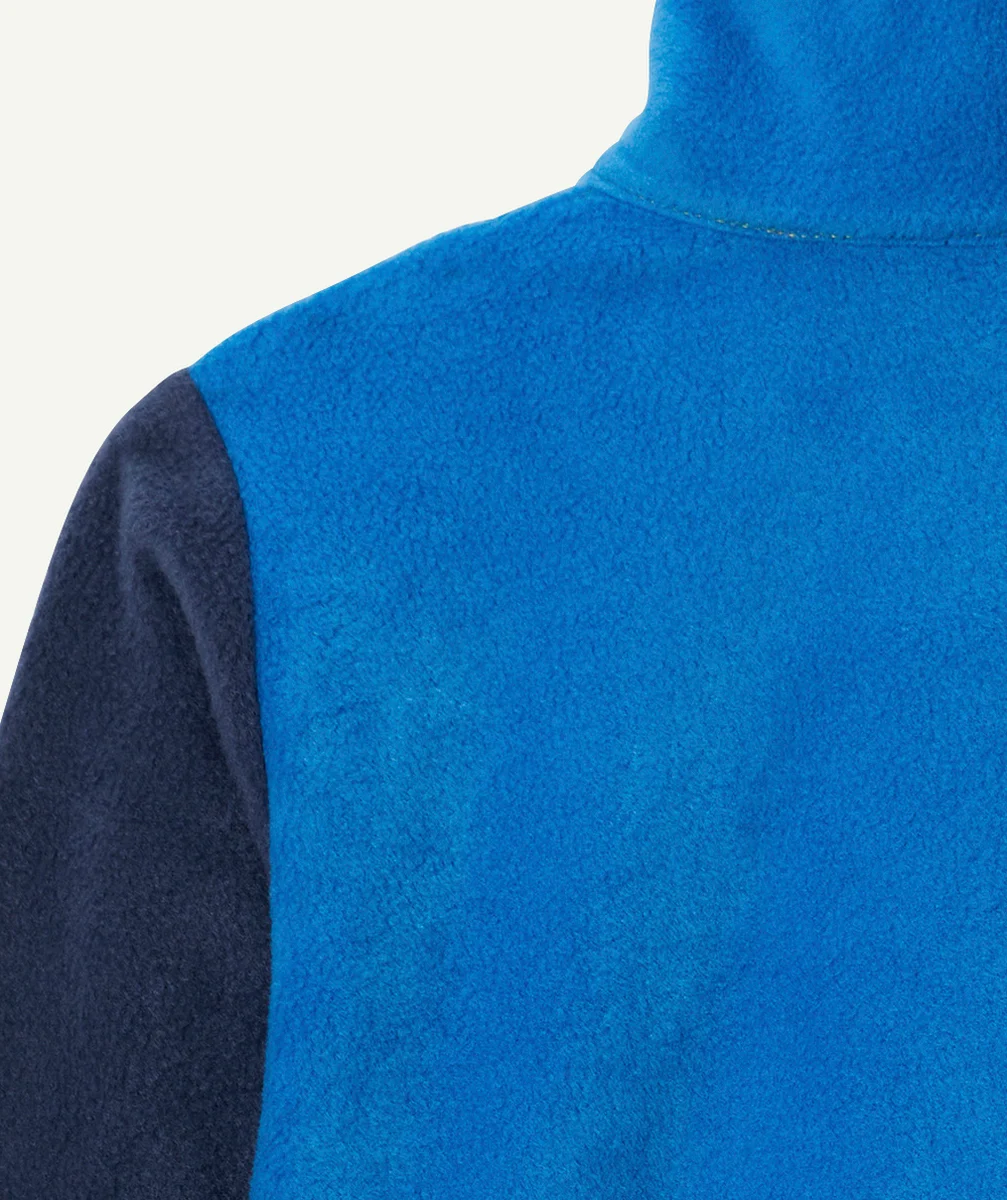 COLUMBIAVESTE GARÇON BACK BOWL POLAIRE BLEUE ET JAUNE AVEC ZIP