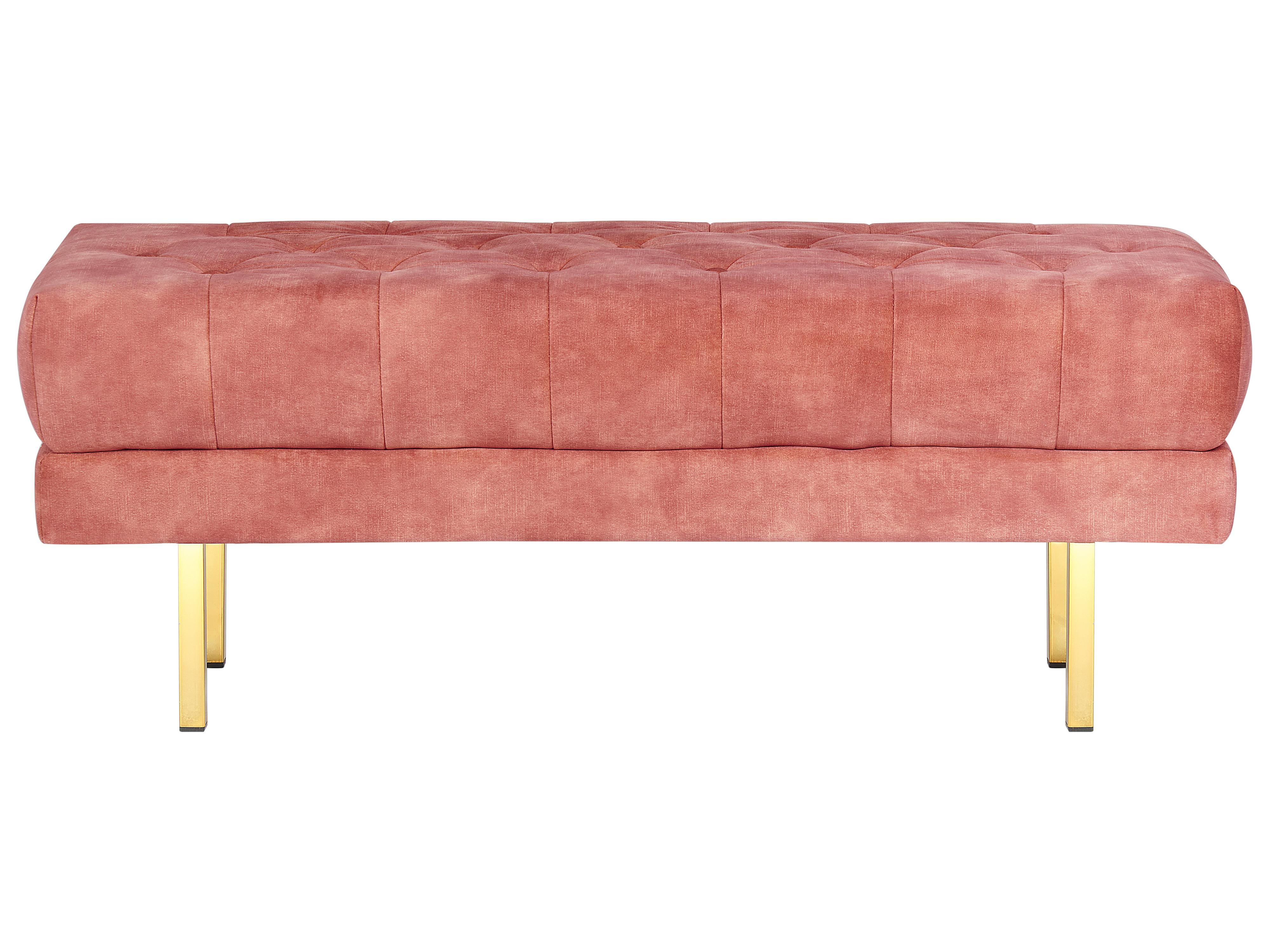 Bankje ROSEVILLE Fluweel Roze