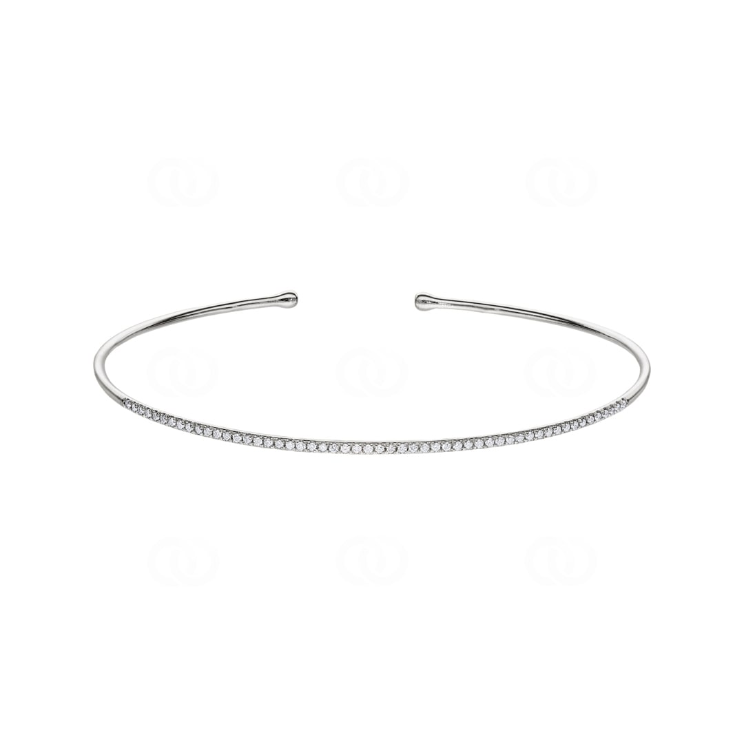 0.16 Karat Diamantarmreif offen 750/18 K Weissgold