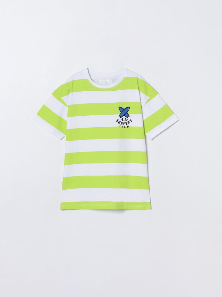 Camiseta listrada - Verde pistache