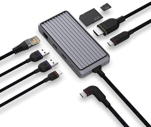 Unisynk 8-Port USB-C-hub (grå)